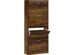 Vidaxl Scarpiera In Rovere Fumé 63X24X147 Cm Materiale A Base Di Legno