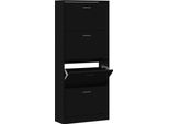 Vidaxl Scarpiera Nera 63X24X147 Cm Materiale A Base Di Legno