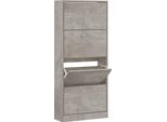 Vidaxl Scarpiera Grigio Cemento 63X24X147 Cm Materiale A Base Di Legno