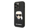 Karl Lagerfeld Klhmp14Lslkhbk Custodia Rigida Per Iphone 14 Pro 6,1 Czarny/Nero Silicone Karl's Head Magsafe