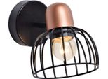 Basket Applique 1Xe27/40W, Nero/Rosso Rame, L: 120, L: 130, H: 170, Attacco E27, Dimmerabile