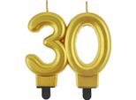 Candela Godan Beauty&Charm Numero 30, Oro Metallizzato, 8,0 Cm