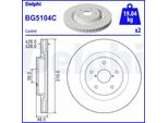 2X Disco Freno Delphi BG5104C Per Subaru Forester V (Sk) Outback 48 5Mm 316Mm
