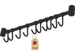 Intirilife Appendiabiti In Acciaio Inox Con 10 Ganci In Nero - Gancio Binario Cucina Binario A Muro