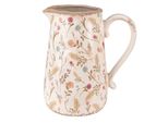 Caraffa Decorativa Clayre & Eef 21X14X23 Cm Fiori Di Vetroceramica Rosa Beige
