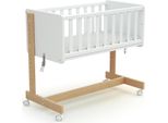 AT4 - Culla Co-Sleeping Evolutiva Essentiel Legno - Bianco/Faggio Natural - 40 X 80 - 88 X 45,50 X 79,50 Cm