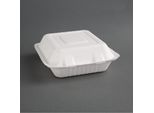 Fiesta Compostable Scatole Per Menu In Bagasse Con Coperchio A Cerniera 3-Split (200 Pezzi)