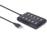 Gembird UHB-U2P10P-01 10-Port Usb 2.0 Hub, Black