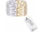 Springos Illuminazione Filo D'argento Con 20 Led Led Luci Fatate 200Cm Freddo-Caldo-Bianco A Batteria Indoo Camera Dei Bambini Natale Decorazione Di Natale Luci Led Luci Led Illuminazione Decorativa
