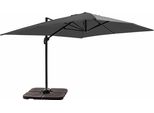 Ombrellone 4X3M 360° Incl. + 4 Marmette Da Riempire, Grigio - Oviala Caserta