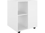 Vidaxl Armadio A Rotelle Bianco 60X53X72 Cm Materiale A Base Di Legno