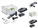 Smerigliatrice Angolare A Batteria Festool Agc 18-125 Eb-Basic 18 V 125 Mm Brushless + 1X Batteria 3,0 Ah + Caricatore + Systainer