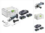 Smerigliatrice Angolare A Batteria Festool Agc 18-125 Eb-Basic 18 V 125 Mm Brushless + 2X Batteria 3,0 Ah + Caricabatterie + Systainer