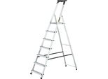 Drabest | Scala - Scala Per Uso Domestico - Scala In Alluminio - 7 Gradini - Leggera E Compatta - Gradini Antiscivolo - Con Piattaforma