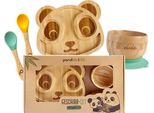 Pandoo Set Da Pranzo Per Bambini Con Piatto, Ciotola E Cucchiai In Bambù