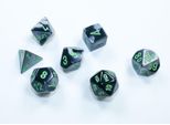 Chessex - Gemini - Mini Set Di 7 Dadi - Nero-Grigio-Verde