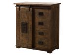 MASSIVMOEBEL24 | Kommode Mango 90X45X100 Braun Lackiert Railway #403