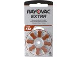 Rayovac Extra Advanced Confezione Da 8 PR41 / 312 - Pile A Bottone Per Apparecchi Acustici In Zinco-Aria, 1,45 V
