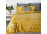 Eurofirany Coperta Living Flano GINKO1 150X200 Cm Giallo Miele