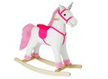 Unicorno A Dondolo Bianco Sonoro In Movimento 74 Cm