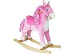 Cavallo A Dondolo Rosa Museruola Mobile Sonora 74 Cm