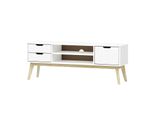 Tavolo Tv 1 Anta + 2 Cassetti Bonito Laccato Bianco