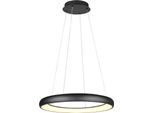 Lampada A Sospensione Moderna Per Soggiorno Nera Ring Ø75Cm Colore Variabile Led 59W Cardona Trio