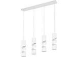 Moderna Lampada A Sospensione A Strisce Bianche Opache A Spirale 4Xgu10 10W Stream Trio