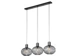 Loft Lampada A Sospensione Striscia Nera 3 Sfere Di Filo Per Soggiorno Sala Da Pranzo Sopra Tavolo 3Xe27 10W Gila Trio