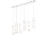 Lampada A Sospensione Moderna Bianca Opaca Con Listello Tubolare A Spirale Per Sala Da Pranzo Sopra Il Tavolo 6Xgu10 10W Stream Trio