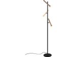 Lampada Da Terra Moderna Nera Con Tubi Marroni Per Soggiorno E Camera Da Letto 150 Cm Colore Variabile Led 3W Fiato Trio