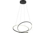 Lampada A Sospensione Moderna Nera Opaca Per Soggiorno Sala Da Pranzo Colore Variabile Led 52W Darvin Trio