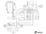 Febi Bilstein Pinza Freno Posteriore Destra Per Land Rover Freelander 2 Suv (L359) 186530