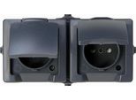 Kopp Nautic - Presa Di Corrente Msk, A 2 Ganci, Protezione Al Tatto Aumentata, Orizzontale, Colore: Antracite