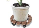 Jopassy 2X Pianta Rullo Wpc Fiore Rullo Vaso Fioriera Sottobicchiere Rotolamento Bordo Marrone Rotondo