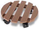 Clanmacy 2X Pianta Rullo Wpc Fiore Rullo Vaso Fioriera Sottobicchiere Rotolamento Bordo Marrone Rotondo