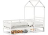 Vidaxl Letto Da Giorno Con Tetto Bianco 80X200 Cm In Legno Di Pino Massiccio