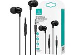 Usams Ep-47 Cuffie Stereo 3,5 Mm Nero/Nero 1,2 M Hsep4701 (Us-Sj594)