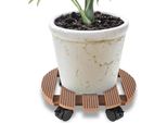 Jopassy 2X Wpc Rullo Per Piante 30X7,5 Cm Rullo Per Fiori Fino A 80 Kg Tappeto Rotante Tavola Rotante Rotondo Marrone