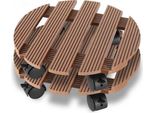 Tolletour 2X Wpc Plant Roller 30X7,5 Cm Flower Roller Fino A 80 Kg Roller Coaster Rolling Board Round Brown