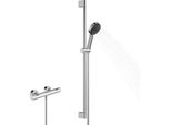 Hansgrohe Pulsify Select S Set De Douche 105, 3Jet Relaxation, Ecostat Fine, Ecosmart, Barre De Douche 900Mm, 24261000, 24261000