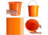 Secchio Da Costruzione In Plastica Kadax "Kanan"", Secchio Per Malta Con Manico, Secchio, Secchio Per Cemento, Secchio Per Acqua, Arancione, 12 Litri, 3 Pezzi"