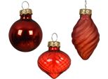 Decoris Palline Di Natale Mini Ø3Cm Vetro Rosso 9Pz