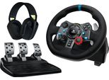 Logitech G 991-000539 Controller Di Gioco In Alluminio, Nero Usb Volante + Pedali + Cuffie Pc, Playstation 4, Playstation 5, Playstation 3