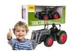 Trattore Agricolo Verde Con Ruote In Gomma + Bulldozer Per Bambini