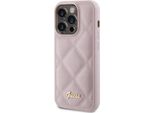 Guess Guhcp15Lpsqsqsp Custodia Rigida Per Iphone 15 Pro 6.1 RóżOwy/Rosa Con Logo In Metallo Trapuntato
