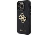 Guess Guhcp15Lpsp4Lgk Iphone 15 Pro 6.1 Czarny/Nero Custodia Rigida In Pelle Traforata 4G Glitter Logo