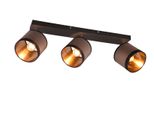 Lampada Da Soffitto A Listello Con Tre Faretti Neri Davos 3Xe14 10W Rl