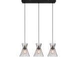 Lampada A Sospensione Tripla Di Design Nera Con Finitura Oro Rod 3Xe27 40W Rl