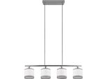 Lampada A Sospensione Allungata Con Paralumi Argentati Davos 4Xe14 10W Rl